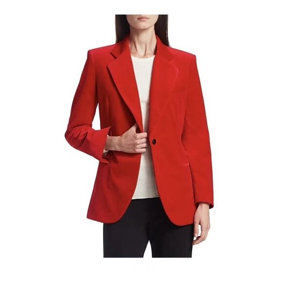 Theory Red Velvet one button Blazer XS - Picture 1 of 10